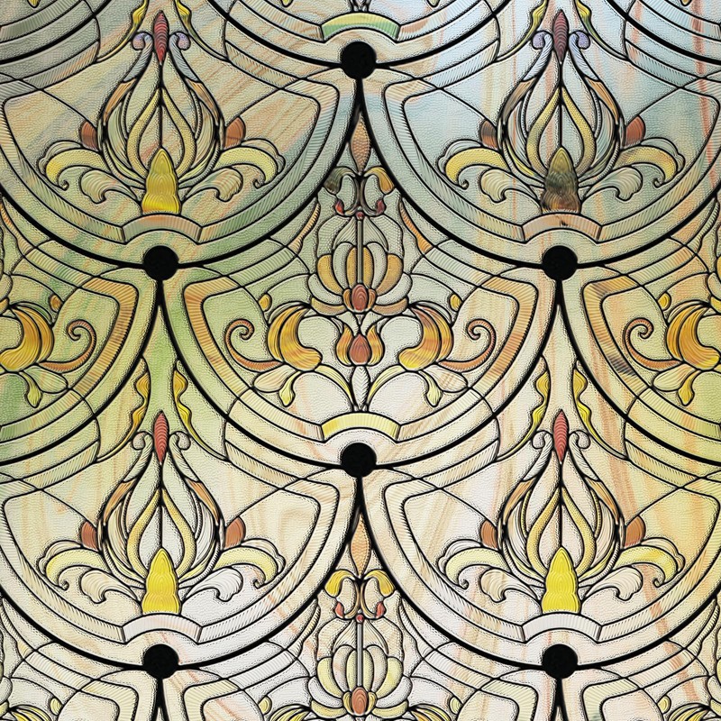 3D Stained Glass Window Film, Decorative Window Privacy Film for