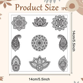 CHGCRAFT Mandala Polymer Clay Texture Sheets Single Mandala Floral Paisley Pattern Silicone Texture Stamp Clay Texture Mat Modeling Pattern Pad Sheets for Jewelry and Earrings Tools, 5.5x5.5 inch