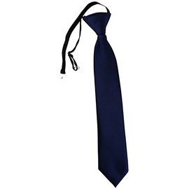 TigerTie Plain Children's Tie Pre-Tied with Elastic Band, darkblue