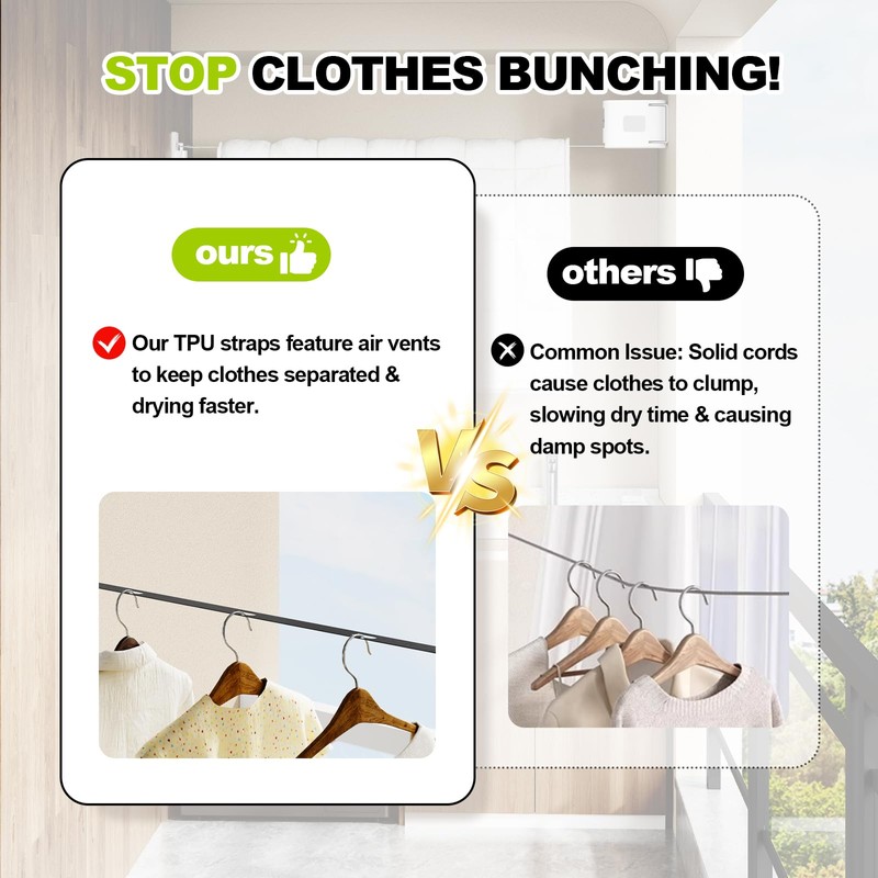 Magic Phoenix TPU Retractable Clothesline for Indoor & Outdoor –