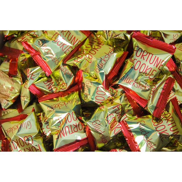 Lucky Cookies in Gold Dragon Foil - Crisp Fresh Pack of 100