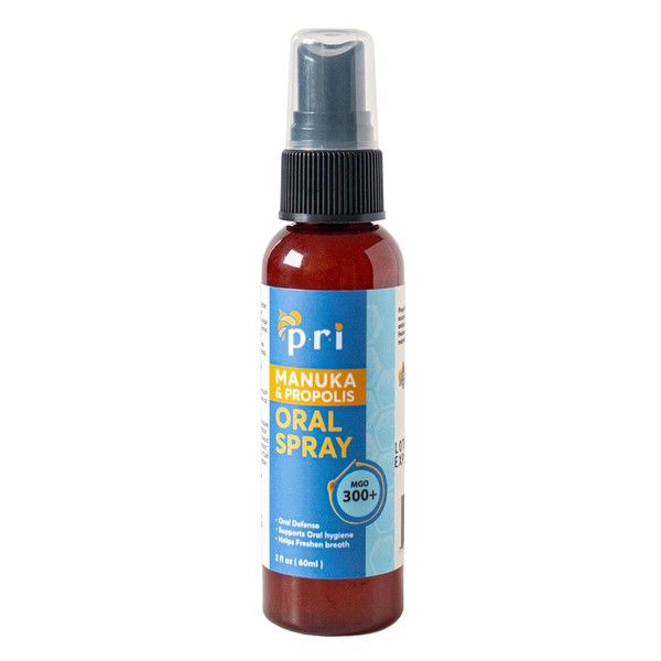 PRI Propolis Oral Spray with Manuka Honey, Sore Throat & Immune Support, 2oz
