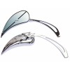 MotorToGo Mini Chrome Tear Drop Rear View Mirrors for Harley-Davidso