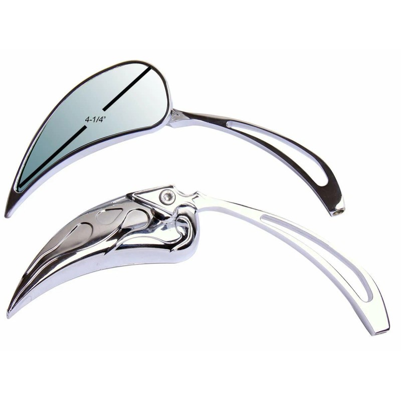 MotorToGo Mini Chrome Tear Drop Rear View Mirrors for Harley-Davidso