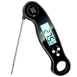 DOQAUS Meat Thermometer Grill Thermometer Kitchen Roasting Thermometer Kitchen Thermometer LCD Screen with Backlight for Kitchen, Roasting, Grill, BBQ Black