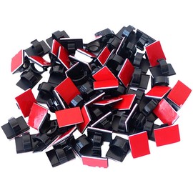SAISN Adhesive Clips Strong Wire Holders 100 Pack Self-Adhesive Wire Clip Cable Cord Desk Management for Office Home and Car