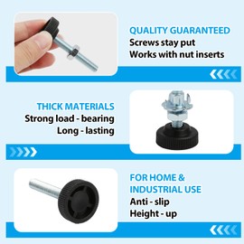 Miunpri Adjustable Feet For Furniture M8x50mm, 8pcs Levelling Feet With Metal Drill Furniture Levellers Heavy Duty Screw Table Feet Adjustable Legs For Cabinet Bed Cupboard Chair Kitchen