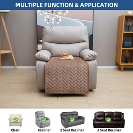 Eismodra Armchair Cover, Armchair Cover for Relaxing Chair, Non-Slip Armchair Cover, Armchair Throw, Sofa Protector Cover with Armrest, Chair Cover for TV Chair, Pets (Light Brown, 1 Piece 60 x 100