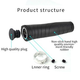 Bicycle Grips, Lock-On Handles, Waterproof and Non-Slip Ergonomic Sporty Handlebar Grips for MTB, Trekking Bike, Touring Bike, E-Bike, Crossbike, Fixie, Black (Black)