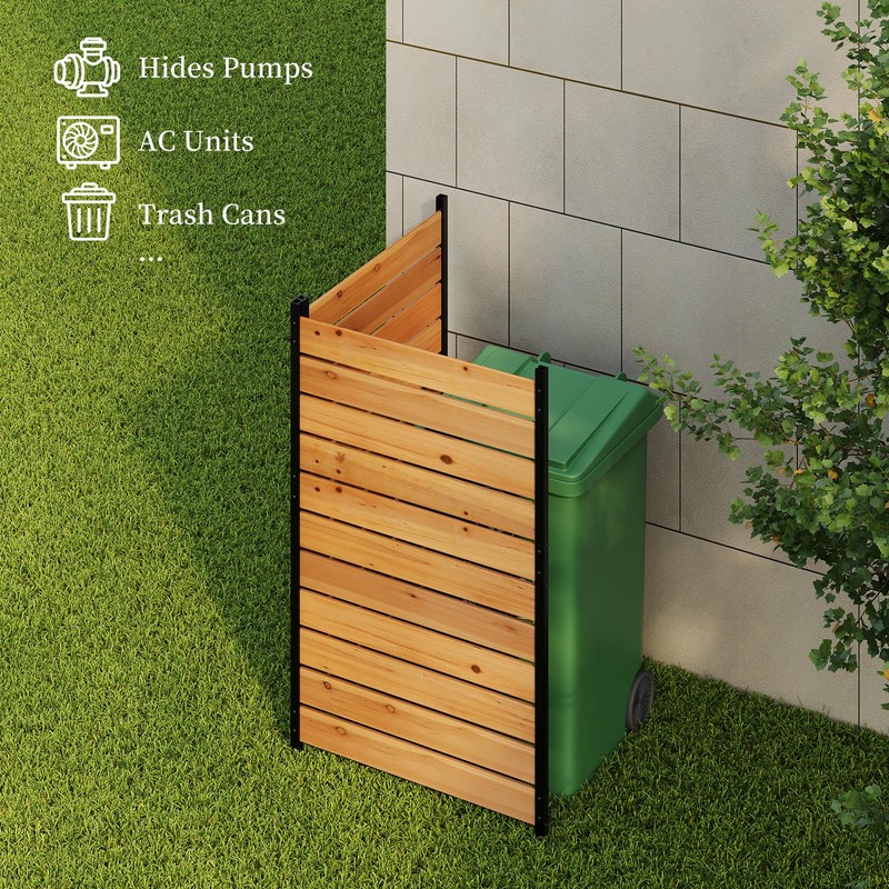 No Dig Wood Privacy Screen Fence Panel, 61" H x