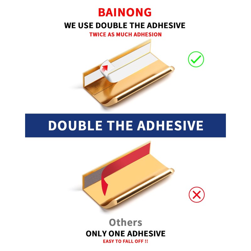 BaiNong 5 Pack 3 inch self Adhesive Cabinet pulls Adhesive