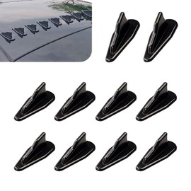 Shark Fin Shark Fin Set Kit Compatible with Spoiler Roof Wing Air Vortex Generator, Car Spoiler Roof Tail Wing Air Vortex Antenna, Self-Adhesive Mounting External Antenna Accessories (Black)