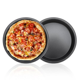 2 Pcs Non-Stick Round Pizza Pan, 10in Deep Thickened Carbon Steel Baking Tray 6/9/10/12 inch Pizza Pan Cooking Tools for Oven Baking Pies Cakes Bread