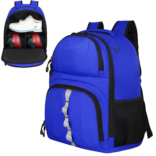 2 Ball Bowling Backpack,Bowling Ball Bag with Shoe Compartment &