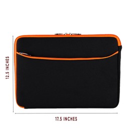 17-Inch Laptop Carrying Sleeve – Slim Water Resistant Zippered Protective Case for Large Notebook, Ultrabook, Portable Monitor