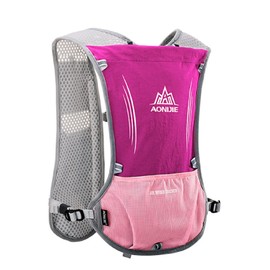 YAPJEB 5L Hydration Vest Pack for Women Men Lightweight Running Hydration Backpack for Marathon Cycling Hiking Outdoor Sports (Rose Red - Vest Only)