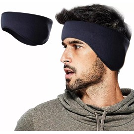 Unbranded Ear Warmers Cover Headband Winter Sports Headwrap Fleece Ear muffs for Men Women - Navy Blue