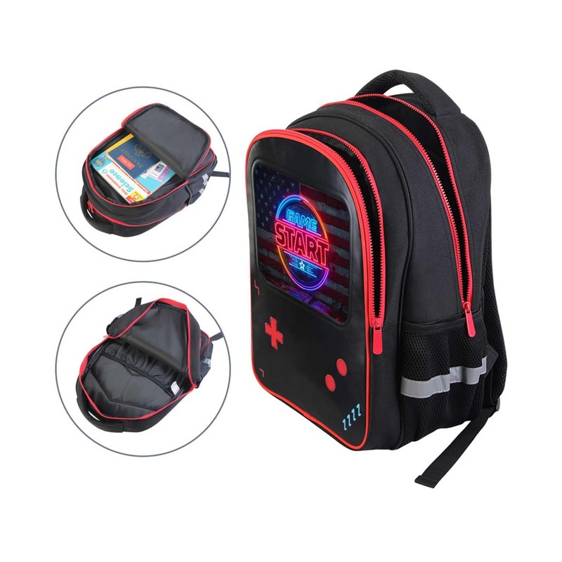 AnySmic Video Game School Backpack for Boys 6-12 with Leather