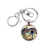 Key Ring Bag Jewellery Cabochon Eye God Horus Egypt Steel