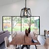 Eumyviv Metal Pendant Light, 1-Light Industrial Chandelier Trapeziod Lighting Fixture