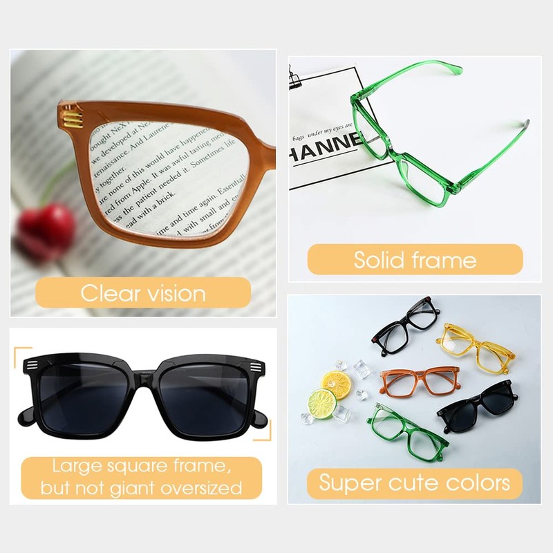 Eyekepper 5-Pack Square Reading Glasses for Women Large Frame Readers