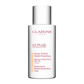 Clarins NEW UV Plus Anti-Pollution, Broad Spectrum SPF 50 Tinted Face Sunscreen | Sheer Finish | Lightweight and Oil-Free | Triple Protection From UVA/UVB Rays, Free Radicals and Pollutants
