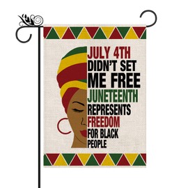 Juneteenth Flag Represents Freedom for Black People Garden Flag African American Black Freedom Day Celebration Independence Day Decorations Yard Flags for Outside 12.5 x 18 Inch