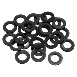 sourcing map 25Pcs M14 Nylon Flat Washers Plain Washer 14mm ID 27mm OD 2.5mm Thick Plastic Spacers for Screws Bolts Garden Faucet Plumbing Repair, Black