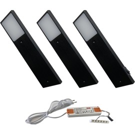 ACCE Aluminium Body LED Under-Unit Light Kitchen Furniture Cabinet Light Warm White or Neutral White Including Converter One Spotlight with Mechanical Switch (3, Neutral White)