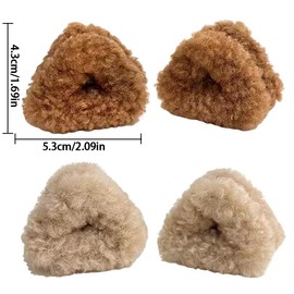 4Pcs Cute Plush Cat Ears Shape Hair Claw Clips Winter Plush Hair Clips Soft Non Slip Claw Clips Small Bangs Barrettes Beige Brown Hair Clip Fashion Fuzzy Claw Clip Hair Accessories for Women and Girls