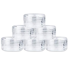 15G/15ML Clear Plastic Cosmetic Circle Smaple Container Bottle Jars CLEAR Lids Refillable Solid Perfume Liquid Lotion Cream Powder Screw Cap TSA Pass AOSTEK(TM) (Lot of 15 Pcs)