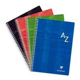 Clairefontaine - Ref 8148C - Wire bound Indexed Notebook (180 pages) - A4 Size, Séyès Ruling, 90gsm Brushed Vellum Paper, Laminated Card Cover - Random Colour