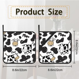 Cow Skin Pot Holder Set of 2,Heat Resistant Potholders Oven Hot Pads for Kitchen Cooking Baking BBQ