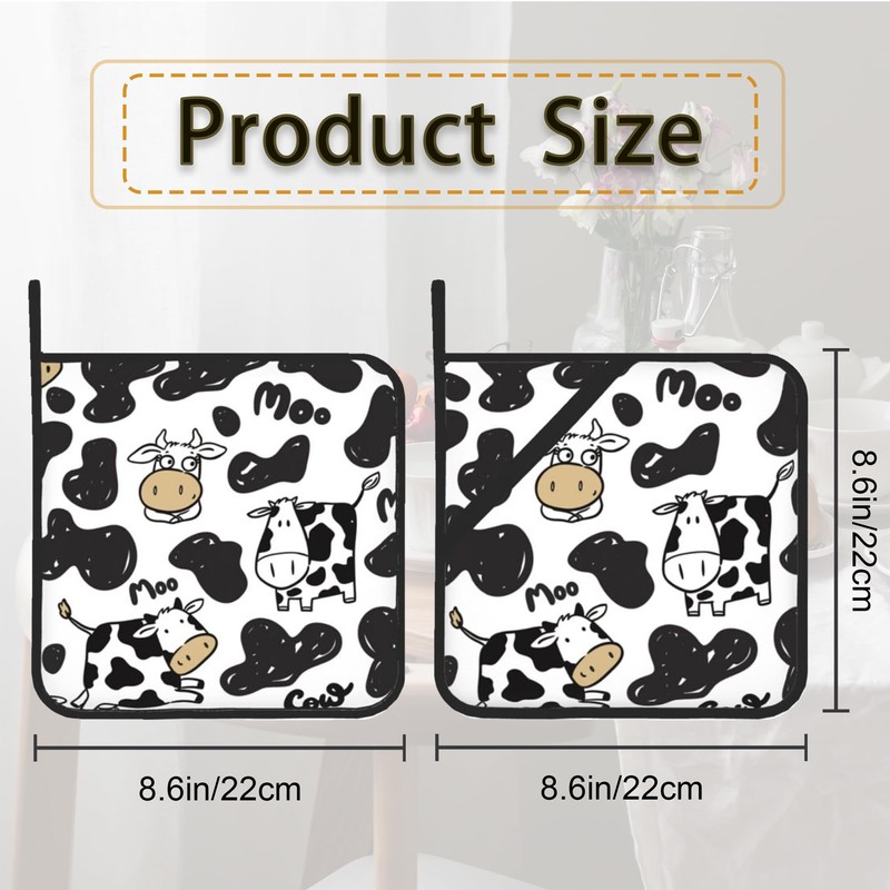 Cow Skin Pot Holder Set of 2,Heat Resistant Potholders Oven