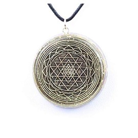 Panotophia Orpanit® Orgonite Pendant Exclusive Sri Yantra I 100% Genuine Orgonite I Protection Against EMF, 5G, Haarp, Radio Radiation I Real Orgone Energy for More Harmony I Health I Healing Stones