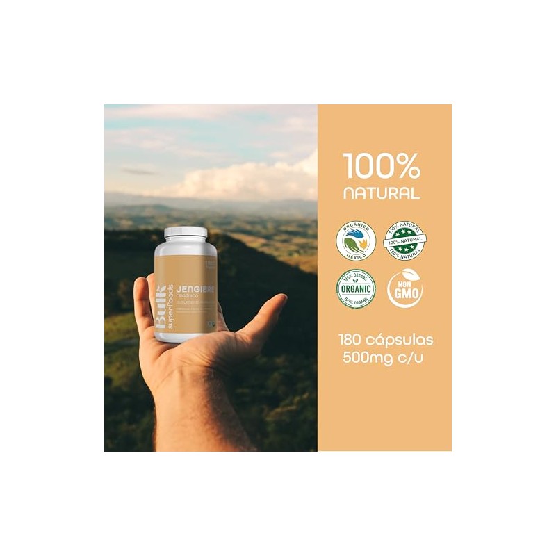 BULK SUPERFOODS Jengibre Orgánico 100 Natural Suplemento Alimenticio