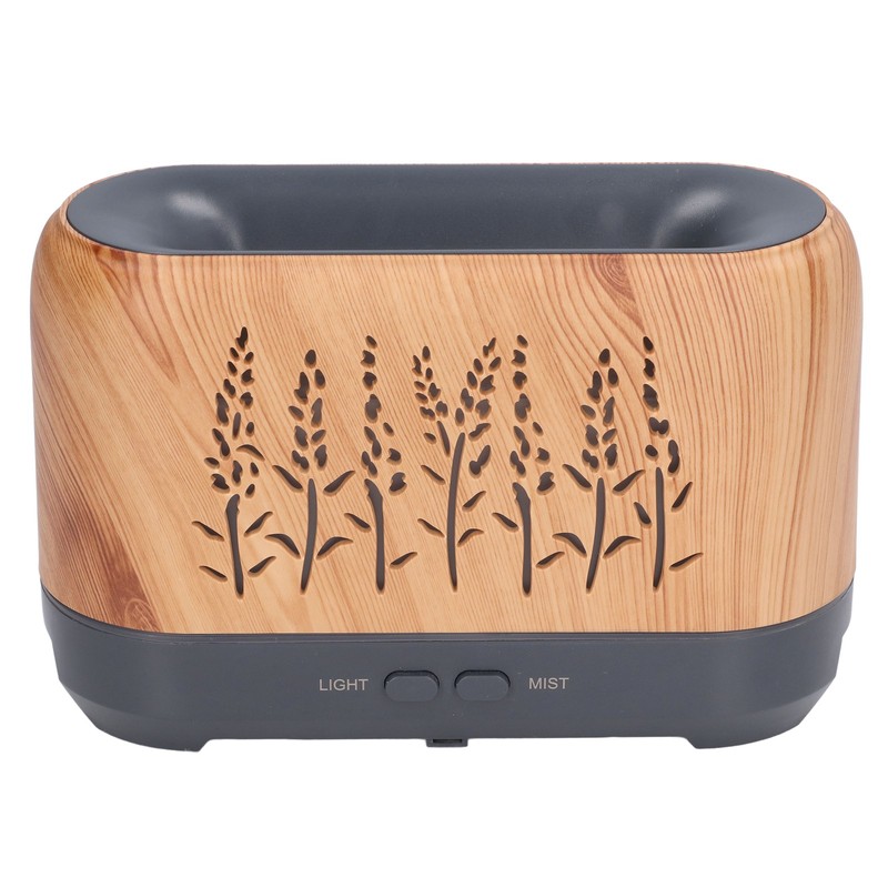 Humidifier 200ml Aroma Diffuser Wood Grain Flame Pattern Light Low