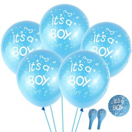 50 Pcs 12 Inch Baby Boy Shower Balloons Party Decoration, Featy - It's a Boy - Latex Balloons for Wedding Birthday Baby Shower Party DIY Decoration Blue Colors