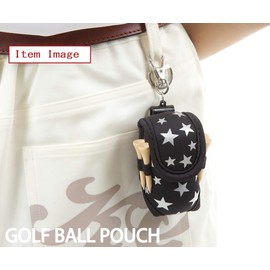 (LINX AIR) Golf Pouch, Golf Ball Case, Lightweight (Simple Packaging, Star Pattern/Black)