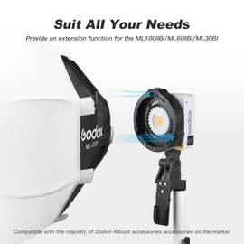 Godox ML-GB GODOX Mount to Bowens Mount Adapter for GODOX ML100Bi, ML60IIBi, ML30, ML30Bi, ML60, ML60Bi, Lighting Accessories