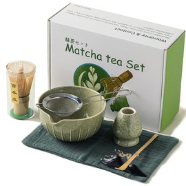 Matcha Set, 7Pcs Perfect Matcha Kit for Matcha Tea Ceremony, Household Matcha Tea Set for Tea Lovers, Matcha Whisk Set Matcha Bowl Set with Bamboo Matcha Whisk and Scoop