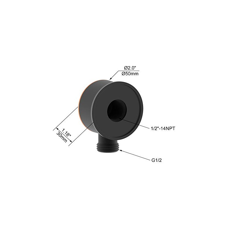 Derengge SA-0045-ORB Round Handheld Shower Wall Supply Elbow, Wall-Mount Hose