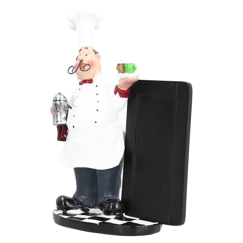 Resin Mustache Chef Figurine Fashion Small Ornaments Message Board Food