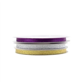 Homeford Nylon Metallic Taffeta Ribbon, Purple, 1-/4-Inch by 25-Yard