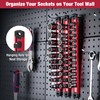 WORKPRO Magnetic Socket Organizer Set, 3-Piece Aluminum Alloy Socket Rail,