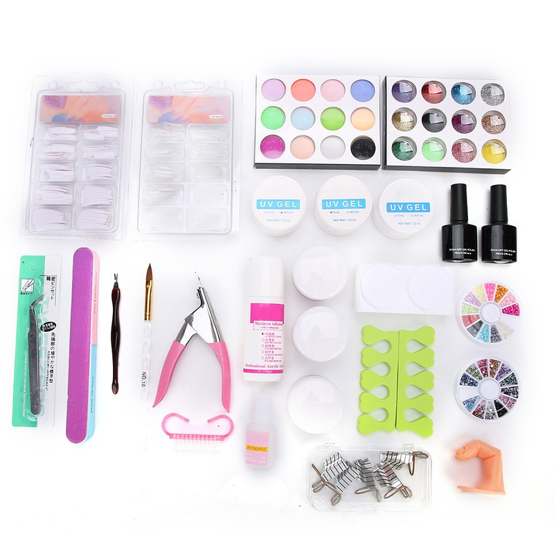 Professional Nail Art Tips Dead Skin Fork Rhinestones Scissors Manicure