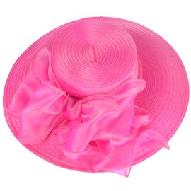 Women Derby Church Dress Cloche Hat Fascinator Floral Tea Party Wedding Bucket Hat S052 (S062-Rose)