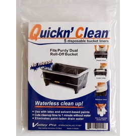 Quickn'Clean Disposable Paint Bucket Liners 5-Pack. Fits Purdy® Dual roll Off Bucket. Does NOT fit Wooster.