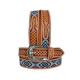 Affilare Western Genuine Leather Beaded Belt For Men and Women 30AB008-36