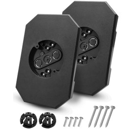 2 Pack of 8141DBL Siding Light Mounting Block Bracket Black with Built-in Electrical Box, Fit for 1/2 inch Outdoor Mounting Plate Vinyl and 4 inch Siding